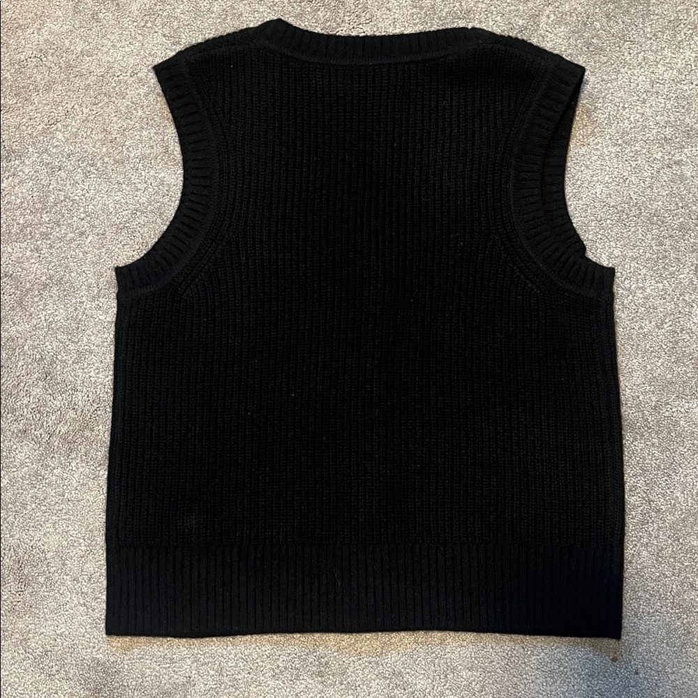 Quince Cashmere Fisherman Sweater Vest Black size small - Picture 4 of 6